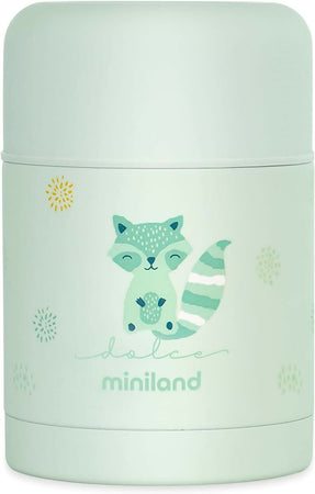 MINILAND Thermos in acciacio - Food Thermy colore Mint - 600ml - realizzato in doppio strato di acciaio che mantiene il cibo freddo o caldo per ore