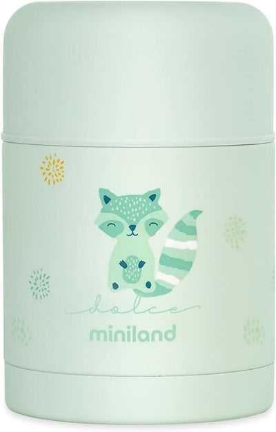 MINILAND Thermos in acciacio - Food Thermy colore Mint - 600ml - realizzato in doppio strato di acciaio che mantiene il cibo freddo o caldo per ore