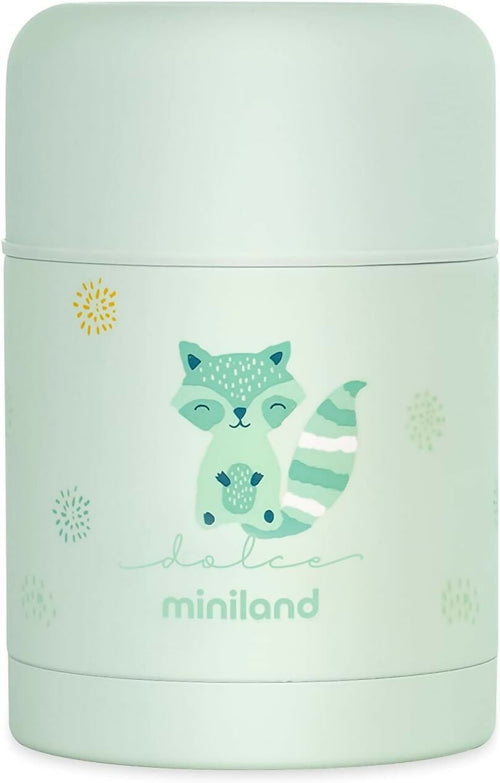 MINILAND Thermos in acciacio - Food Thermy colore Mint - 600ml - realizzato in doppio strato di acciaio che mantiene il cibo freddo o caldo per ore