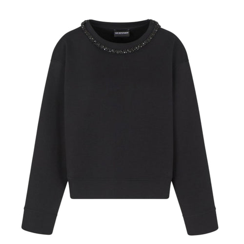 EMPORIO ARMANI felpe senza cappuccio donna emporio armani - sweatshirt - nero da donna