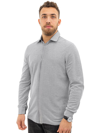 Corneliani Camicia grigio manica lunga da uomo