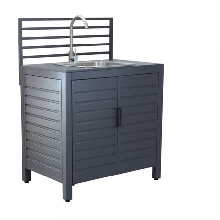 Modulo lavello cucina da esterno "Trinidad" struttura in alluminio con ante 90 cm