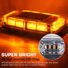 BARRA LAMPEGGIANTE STROBO 48LED 12-24V BASE MAGNETICA GIALLO EMERGENZA SOCCORSO 16 GIOCHI DI LUCE