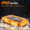 BARRA LAMPEGGIANTE STROBO 48LED 12-24V BASE MAGNETICA GIALLO EMERGENZA SOCCORSO 16 GIOCHI DI LUCE