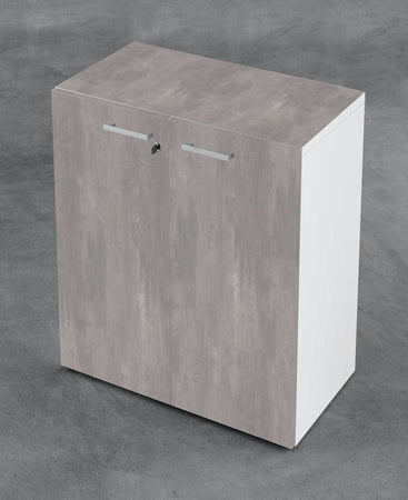 Mobile ufficio in melaminico con ante battenti in vari colori a scelta cm. 90x43x129h