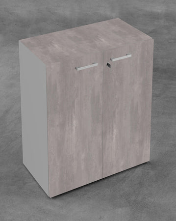Mobile moderno per ufficio operativo con struttura grigia in melaminico cm. 90x43x129h