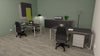 Mobile moderno per ufficio operativo con struttura grigia in melaminico cm. 90x43x129h