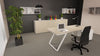 Mobile moderno per ufficio operativo con struttura grigia in melaminico cm. 90x43x129h