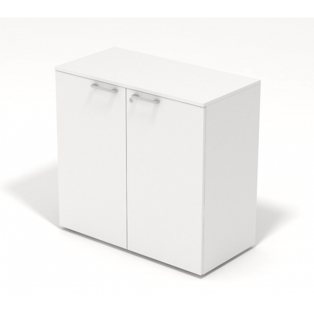 Mobile contenitore per ufficio operativo in melaminico con 2 ante battenti cm. 90x43x87h