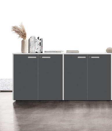 Mobile archivio ufficio in melaminico con 4 ante battenti cm. 180x43x87h