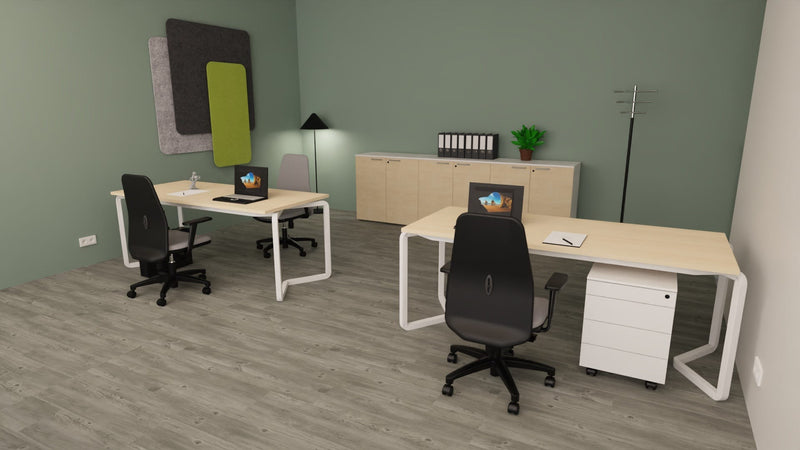 Mobile archivio ufficio in melaminico con 4 ante battenti cm. 180x43x87h