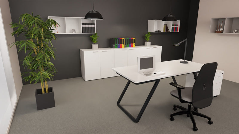 Mobile archivio ufficio in melaminico con 4 ante battenti cm. 180x43x87h