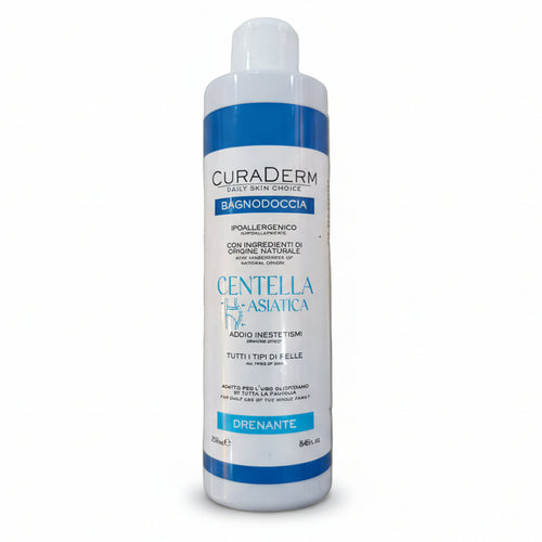 curaderm daily skin choice Bagnodoccia drenante con Centella asiatica per tutti i tipi di pelle addio inestetismi 250ml
