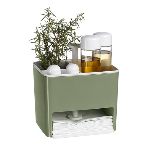 Porta tovaglioli Pronto-tavola con divisori per posate e bicchieri