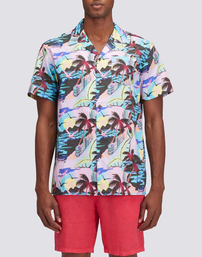 Sundek camicia uomo modello bowling con stampa