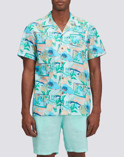 Sundek camicia uomo modello bowling con stampa