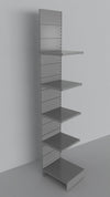Modulo continuativo scaffale metallico con piani regolabili da negozio cm. 45x30x250h
