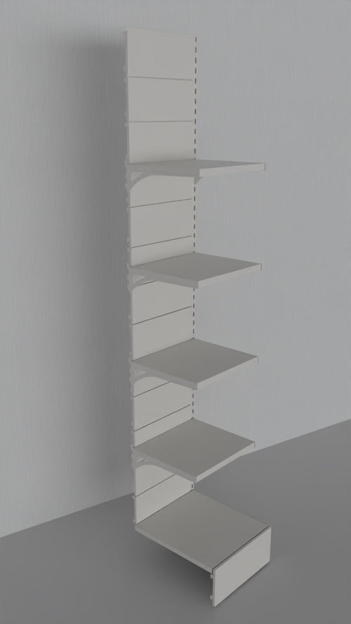 Modulo aggiuntivo scaffale metallico a centro stanza di cm. 45x30x250h