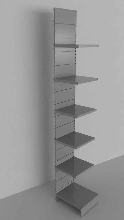 Modulo aggiuntivo scaffale per negozio con piani regolabili di cm. 45x30x300h