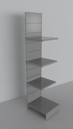 Modulo aggiuntivo scaffale verniciato alluminio da negozio abbigliamento di cm. 45x50x200h