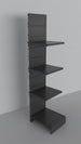 Modulo aggiuntivo scaffale verniciato nero ghisa da negozio abbigliamento di cm. 45x50x200h