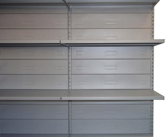 Modulo aggiuntivo scaffale in metallo verniciato da negozio di cm. 45x50x300h