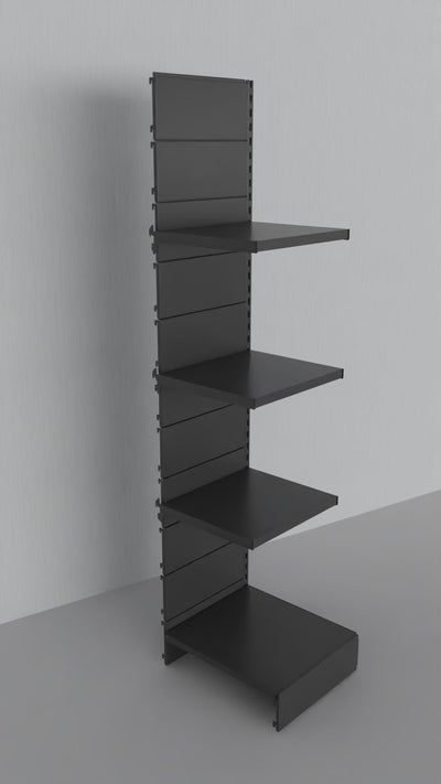 Modulo aggiuntivo per scaffale metallico nero ghisa a parete di cm. 45x60x200h