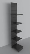 Modulo aggiuntivo scaffale metallico verniciato nero ghisa a piani per negozio di cm. 45x60x250h