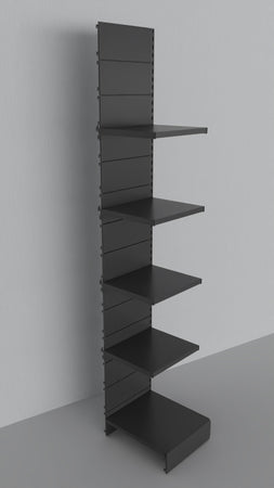 Modulo aggiuntivo scaffale metallico verniciato nero ghisa a piani per negozio di cm. 45x60x250h