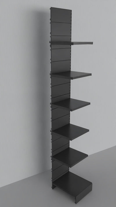 Modulo aggiuntivo scaffale verniciato nero ghisa per negozi di cm. 45x60x300h