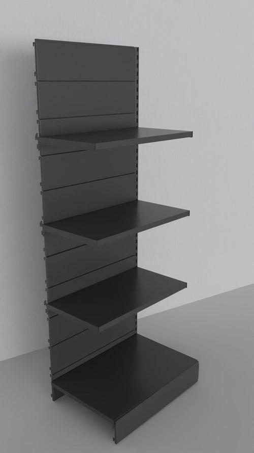 Modulo aggiuntivo di scaffalatura metallica verniciata nero ghisa di cm. 75x40x200h