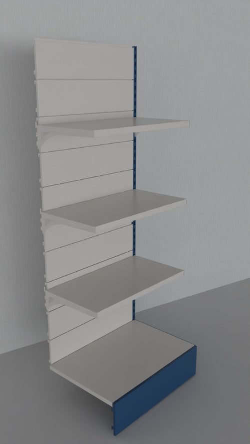 Modulo continuativo scaffale metallico negozio a piani di cm. 80x40x200h