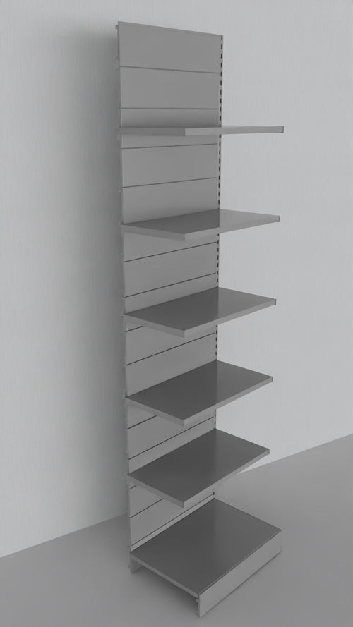 Modulo continuativo scaffalatura a parete per negozio di cm. 75x40x300h