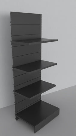 Modulo aggiuntivo scaffale in metallo verniciato nero ghisa di cm. 75x50x200h