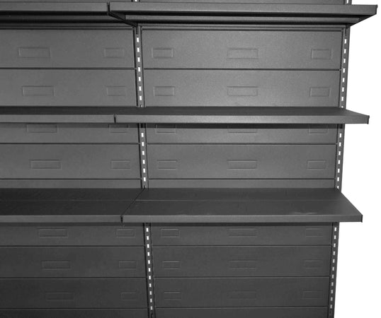 Modulo aggiuntivo scaffale in metallo verniciato nero ghisa di cm. 75x50x200h