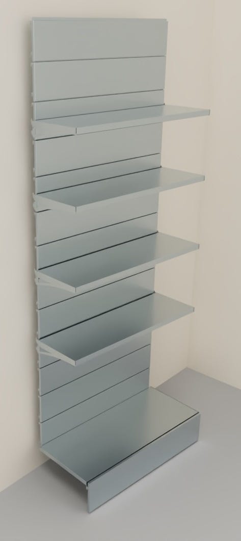 Modulo aggiuntivo per scaffalatura metallica per negozi di cm. 100x30x250h