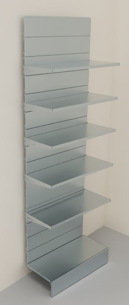 Modulo aggiuntivo scaffale metallico zincato di cm. 100x50x300h