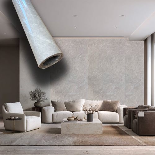 Rotolo da 3,6mq Rivestimento AUTOADESIVO in SXP thermo/acustico MARMO LUCIDO HI-RES 1200x3000x2,5mm HYDRO. Col. 358-48