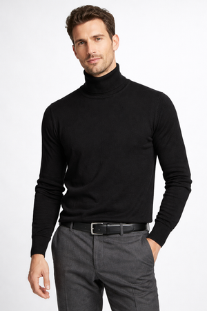 Privati Firenze maglia uomo dolcevita basic merinos