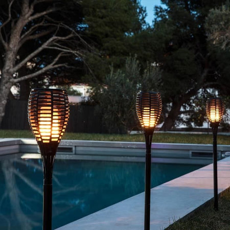 LUMI GARDEN Torcia solare Maity Sun - Effetto fiamma - LED - H 80 cm - Bianco caldo