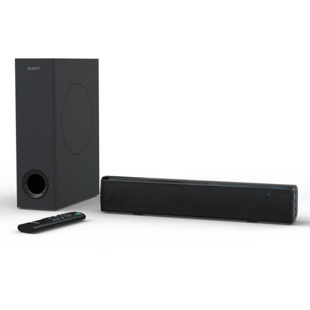 MAJORITY BOWFELL PLUS - Soundbar 2.1 - Bluetooth, USB, ottico e Aux-in - Subwoofer cablato - Controllo EQ - 100 W - Nero