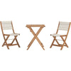 Set da bistrot pieghevole in legno di acacia FSC con intreccio in corda beige - 2 persone - MAKENA
