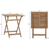 Set da bistrot pieghevole in legno di acacia FSC con intreccio in corda beige - 2 persone - MAKENA