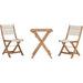 Set da bistrot pieghevole in legno di acacia FSC con intreccio in corda beige - 2 persone - MAKENA