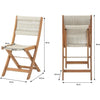 Set da bistrot pieghevole in legno di acacia FSC con intreccio in corda beige - 2 persone - MAKENA