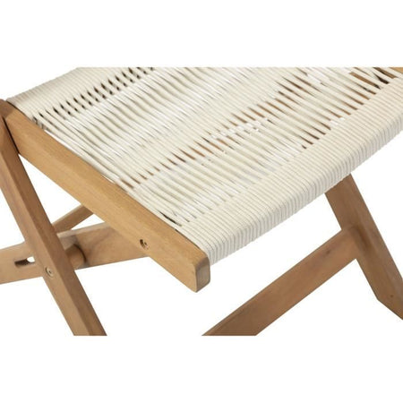 Set da bistrot pieghevole in legno di acacia FSC con intreccio in corda beige - 2 persone - MAKENA