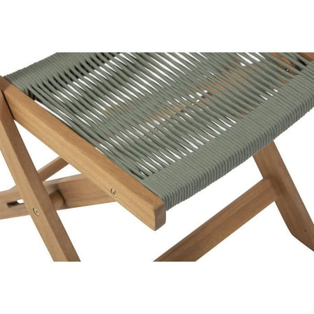 Set da bistrot pieghevole in legno di acacia FSC con intreccio in corda verde oliva - 2 persone - MAKENA