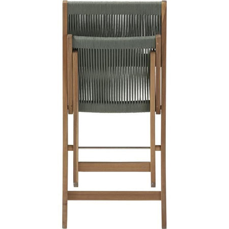 Set da bistrot pieghevole in legno di acacia FSC con intreccio in corda verde oliva - 2 persone - MAKENA