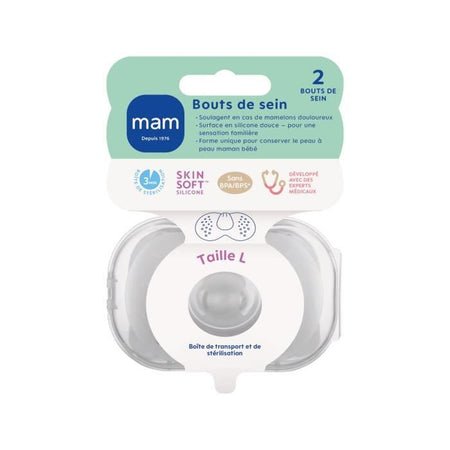 Mam bout de sein size l - silicone - sterilizzazione bte x2