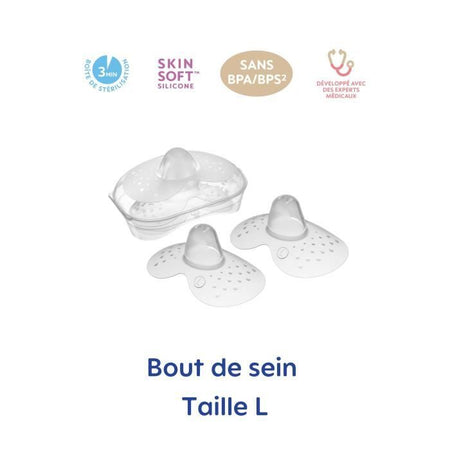 Mam bout de sein size l - silicone - sterilizzazione bte x2